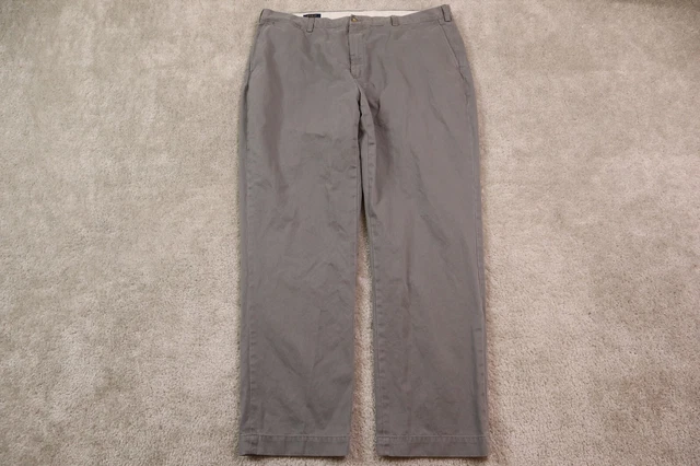 Polo Ralph Lauren Pants Mens 44Bx34 Big Gray Chino Flat Front