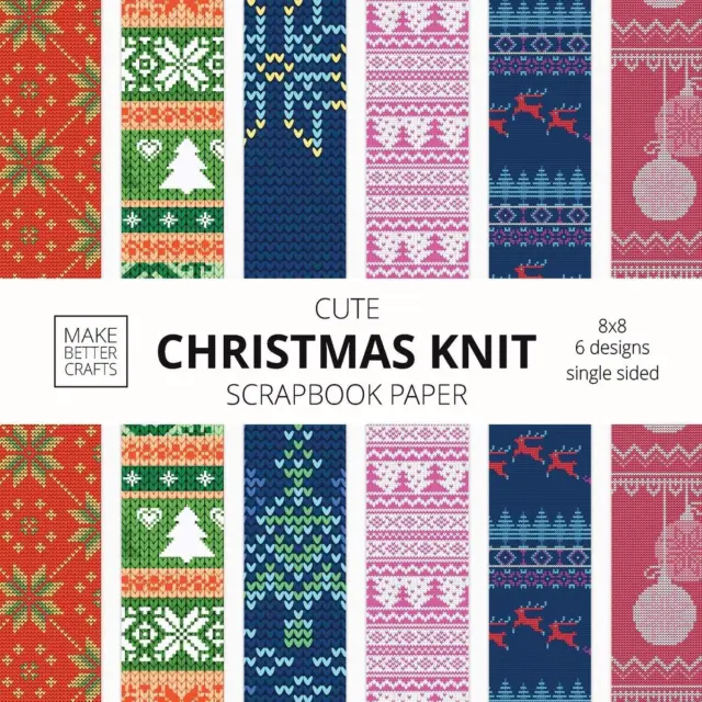 Make Better Crafts Cute Christmas Knit Scrapbook Paper (Poche)