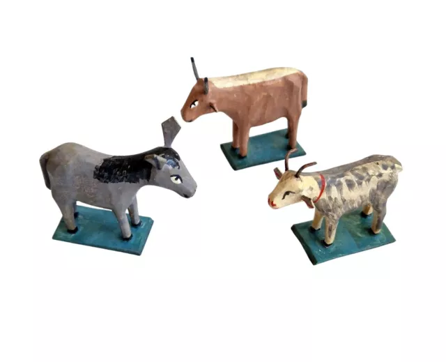 Grulicher Nativity Animals Ochs, Donkey And Goat, Suitable For 7 CM Figures (#