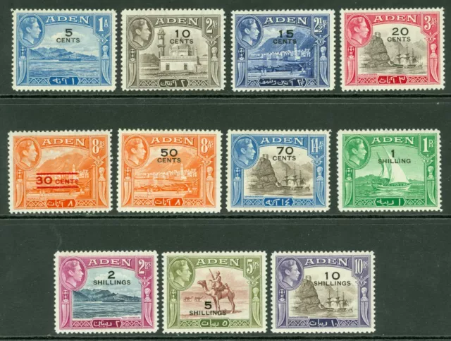 SG 36-46 Aden 1951 set of 11. Fine fresh lightly mounted mint CAT £90