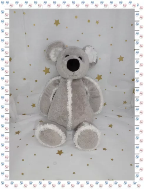 ㉓ - Doudou  Peluche Souris Gris Polaire Ecru  Histoire d'Ours 30 cm