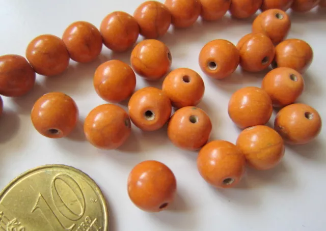 Perlas bola piedra imitación turquesa 8 mm X 20 UNIDADES naranja abalorios