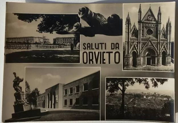 Cartolina Saluti da Orvieto Non Viaggiata Bianco e Nero Postcard