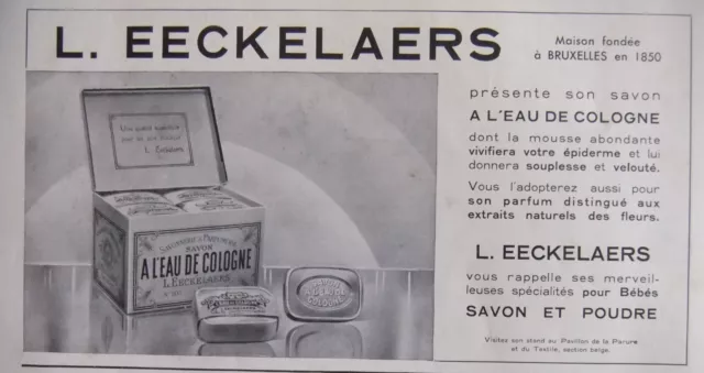 Publicité De Presse 1935 L.eeckelaers Savon A L'eau De Cologne - Advertising