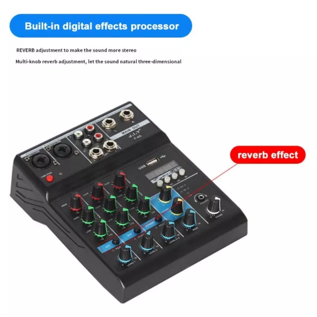 2X(Mezclador Profesional de 4 Canales Bluetooth Mezclador de Audio DJ Conso9700 3