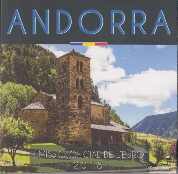 Andorra 2018 ongecirculeerd Officiële Kursmünzensatz 2018 Euro -Prints in Folder