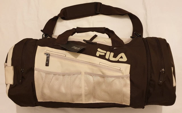 FILA BORSONE A mano a spalla Palestra Marrone Beige Gym Bag Sport