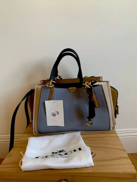 COACH DREAMER IN Color Block Leather Mist Straw Multi Brass
