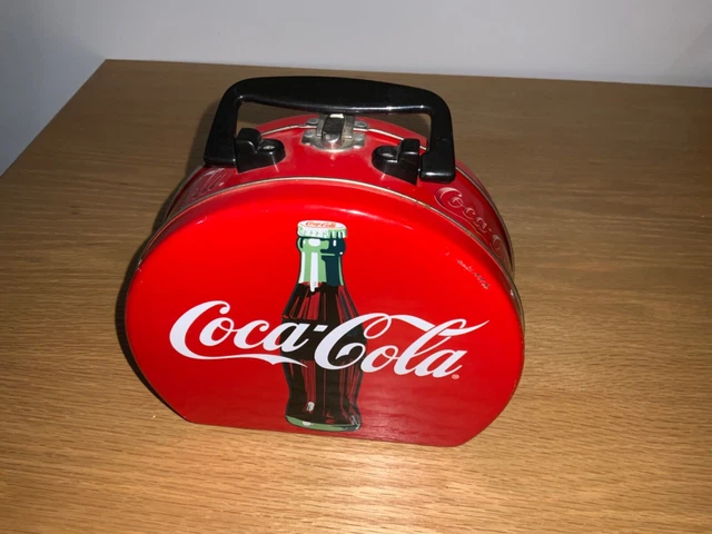 Vintage Coca-Cola Tin Lunchbox Rounded Shadle Enterprise Inc 90’s