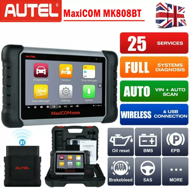 Autel MaxiCOM MK808BT ALL Systems Auto Diagnostic Tool OBD2 Scanner Tablet MX808