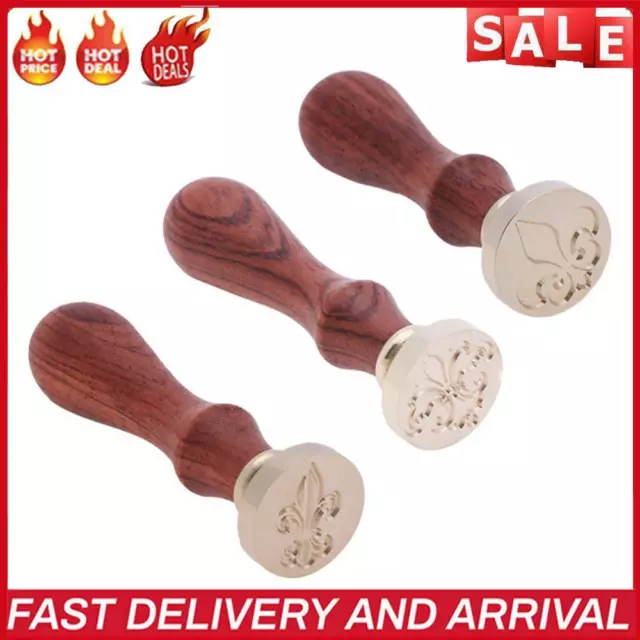 Retro Lily Pattern Rosewood Handles Sealing Wax Seal Stamp Post Decorations