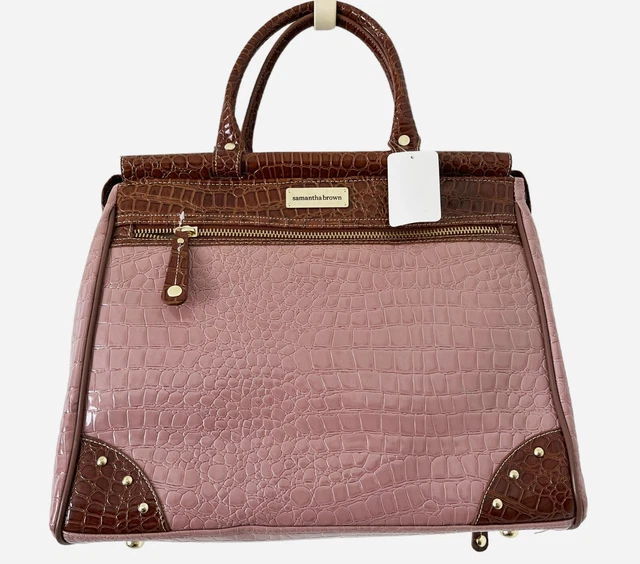 Samantha Brown Croco-Embossed Dowel Travel Bag (Mauve) RARE Old Stock 2