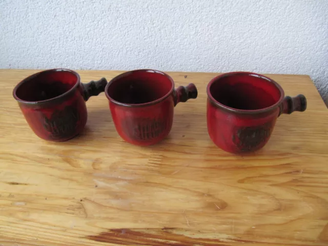 3 CERAMANO TRAUMFEUER rot 8 cm Feuerzangenbowle Glühwein Punsch Retro ...