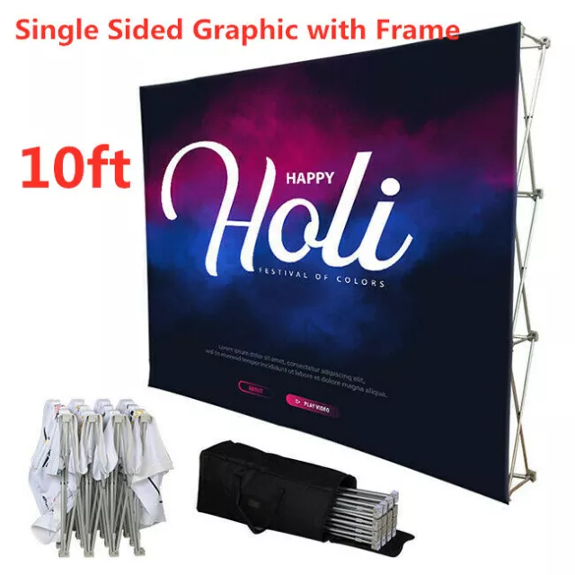10ft Fabric Tension Display Trade Show Exhibition Backdrop Pop-Up Booth Wall