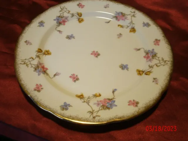 Royal Stafford Salad Plate 8" Floral Violets Pompadour Bone China Scalloped Gold