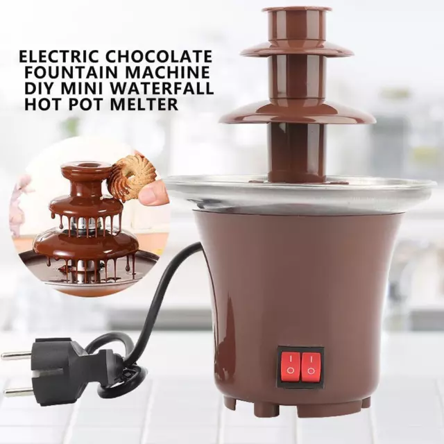 fr Mini Chocolate Fountain Melting with Heating Fondue Waterfall Pots Machines