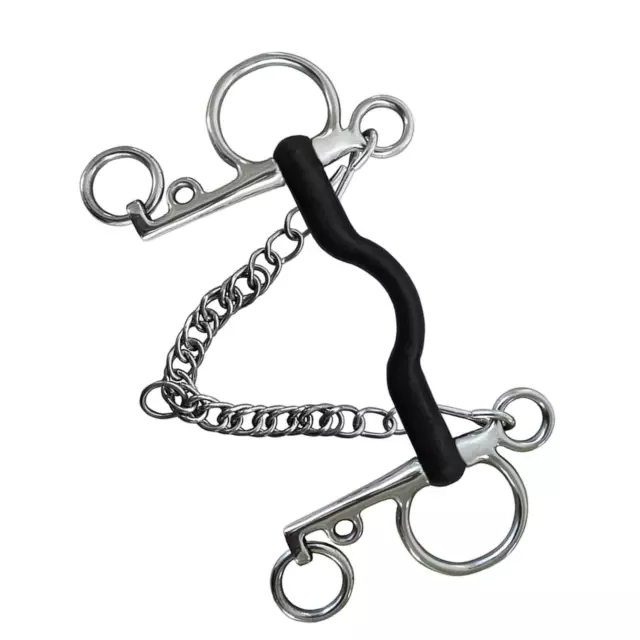 Western Style Horse Bit, W/Curb Hooks Chain, Mouth Stainless Steel, Harness, for