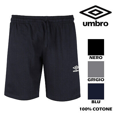 Umbro - Shorts Bermuda Pantalone Corto Tuta Uomo Sport - 100% Cotone - Blu