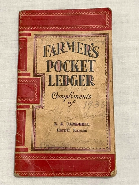 1920s John Deere's Farmer's Pocket Ledger Harper Kansas Agriculture 1930s Notes