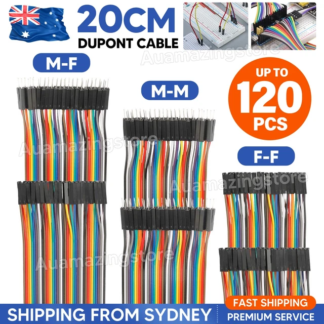 UP120PCS HOOKUP WIRES 20cm M-M F-F M-F Arduino Breadboard Dupont Jumper ...