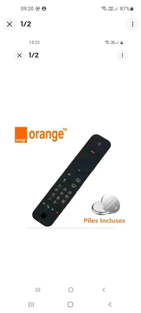 Télécommande Orange D'origine Pour TV UHD/4K - Neuf Avec Pile Incluse, Fabriqué En France