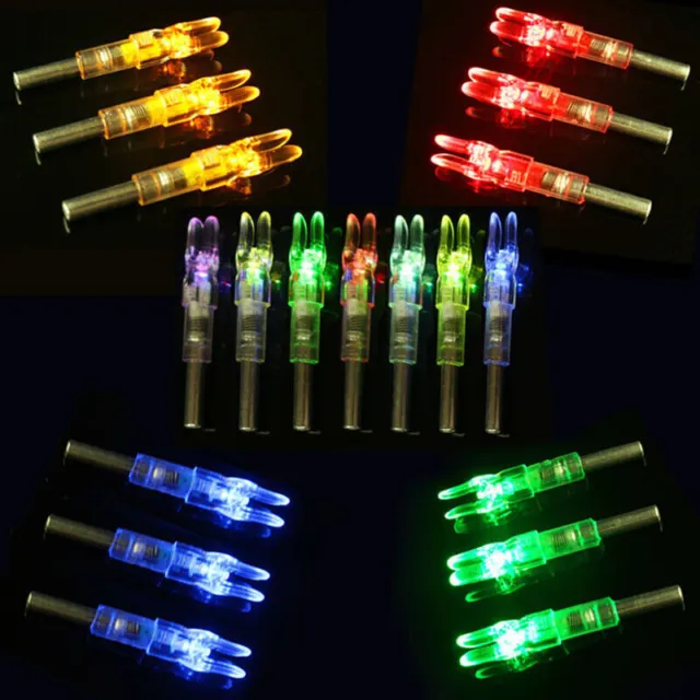 3PCS Archery LED Lighted Nocks Tail 6.2mm For Compound Bow Hunting Arrow Nocks
