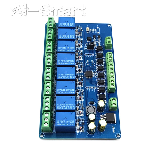 8 CHANNELS DC7-30V RS485 / TTL Relay Module Modbus Rtu 485 Control ...