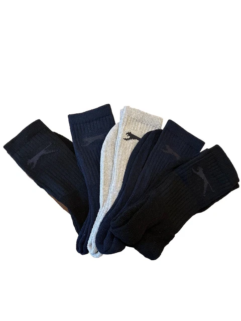 6 Pack Slazenger Sports Crew Socks – Tennis Socks Sizes 7-11, 12-15 – Men's Multipack