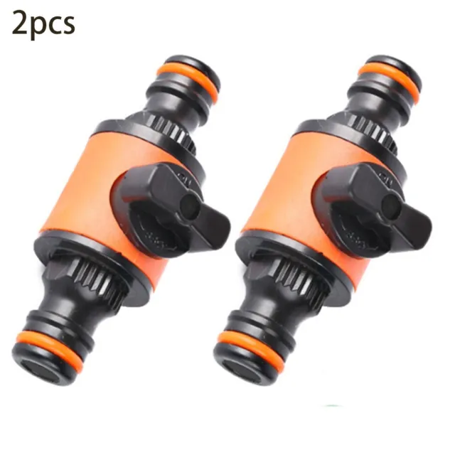 2 Pcs Garden Hose Pipe In Line Tap Shut Off Valve Fitting Connector Stop Cock