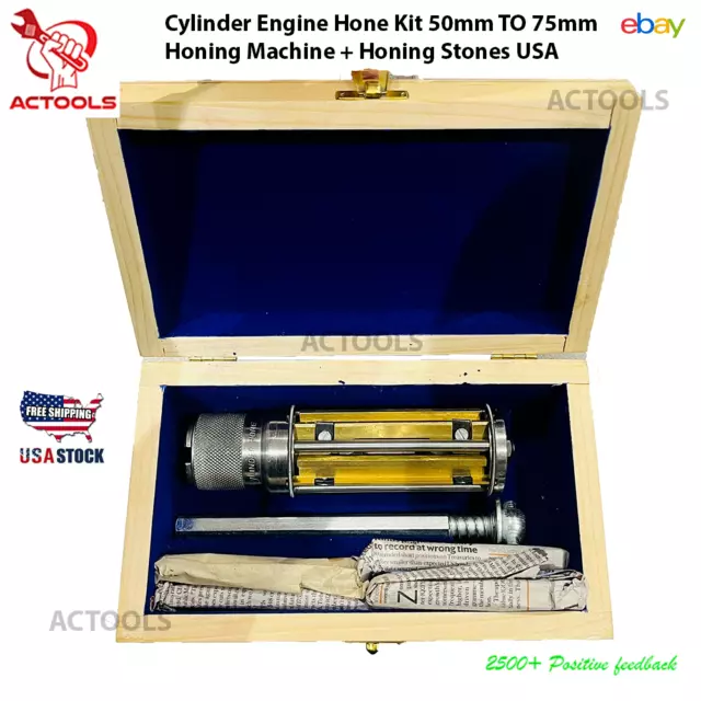 Cylinder Engine Hone Kit 50mm TO 75mm Honing Machine + Honing Stones USA