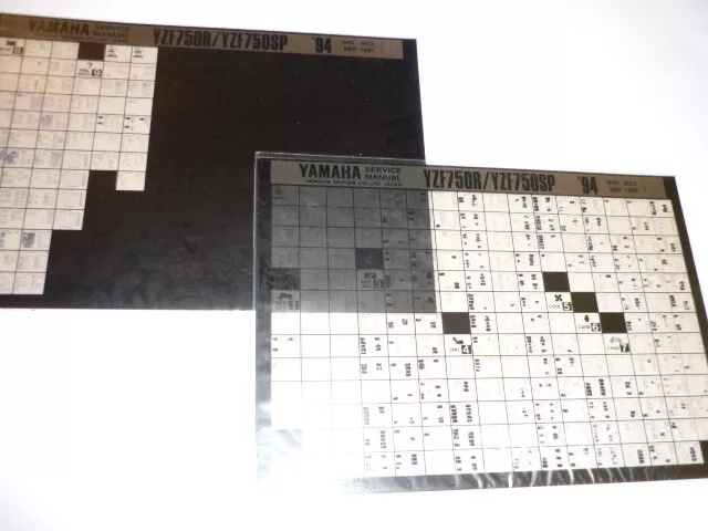 YAMAHA Service Manual Werkstatthandbuch Mikrofiche 2 Stück XJR1200 SP 1996