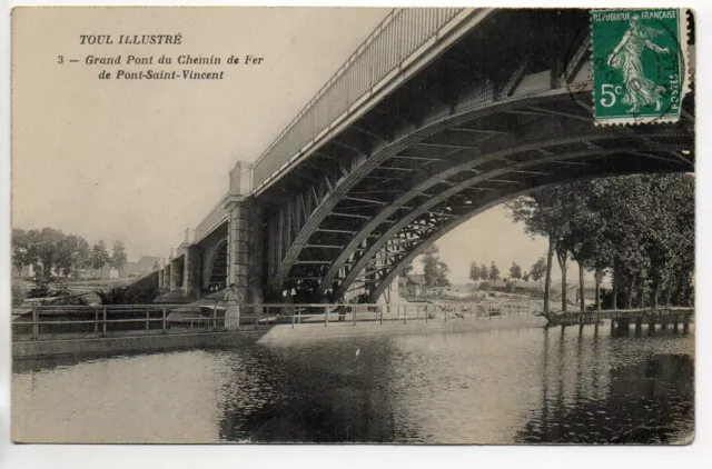 PONT SAINT VINCENT - Meurthe et Moselle - CPA 54 - grand pont du Chemin de Fer
