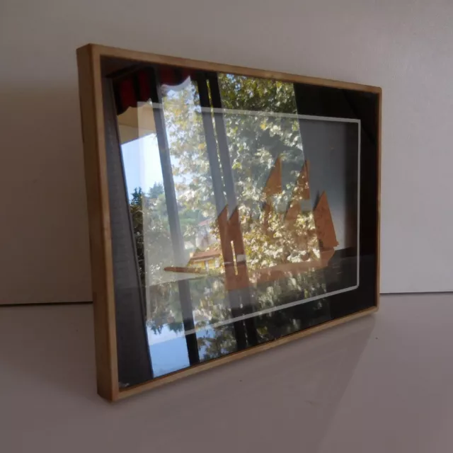 Handmade Art Deco Sailing Boat Frame Board PN France N2832 4