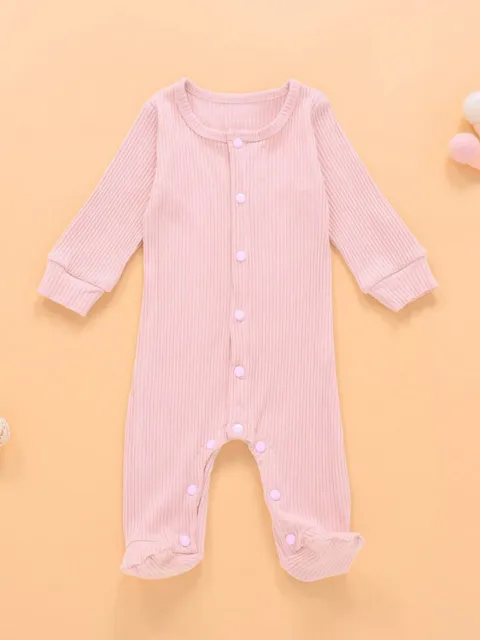 Body Neonato Pagliaccetto pigiama tuta tutina bambina bambino rosa coste  B024