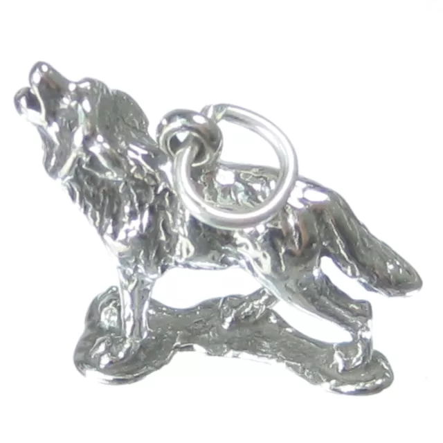 Wolf Howling sterling silver charm .925 x 1 Wolves Howl charms