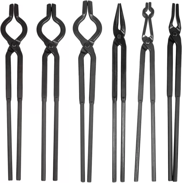 Beginner Blacksmith Tongs Forge Tong Tools Flat Jaw,Pick Up,Scroll,V-Bit Tongs 3