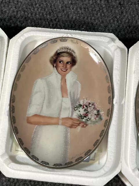 Princess Diana Bradex Set of 4 Collector Plates Black White Dress Numbered COA 3