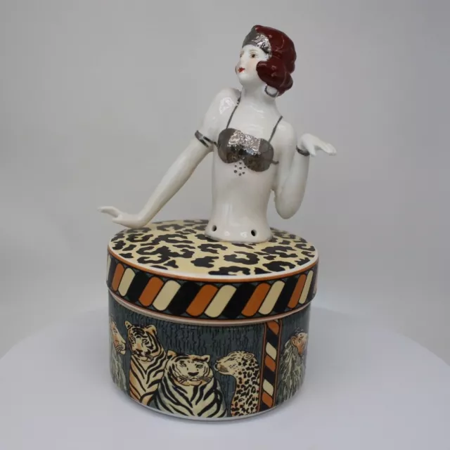 Boite Bijoux Figurine Mata Hari Baigneuse Pin-up Sexy Style Art Deco-allemand St 3