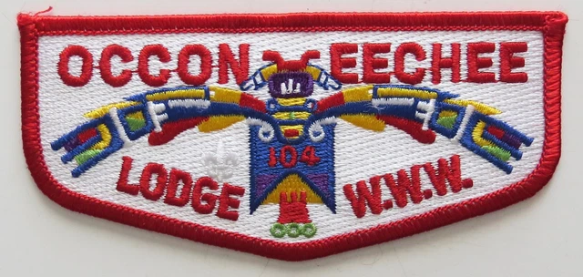 Occoneechee Lodge 104 Occoneechee Council NC Ordeal Flap Red Bdr (E8450)