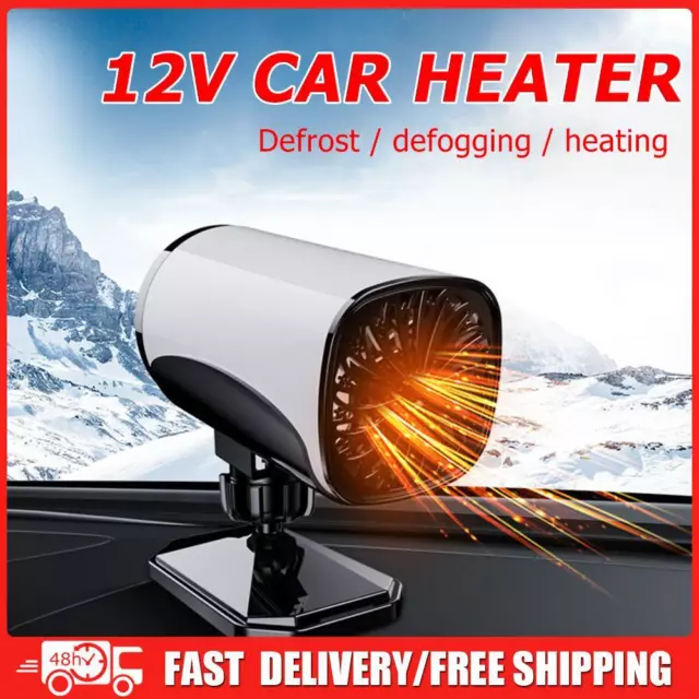 12V/24V 2-in-1 Car Fan Heater Cooler 120W Auto Windshield Demister (White 12V)