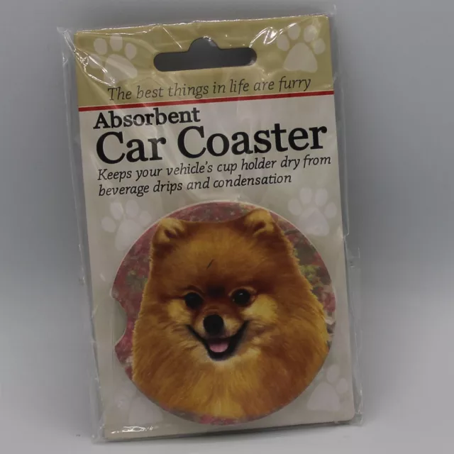 Super Absorbent Car Coaster -Dog - Pomeranian