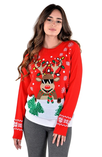 SoCal Look Youth Ugly Christmas Sweater Rudolph The Red Nose Pullover 17/18Y Red