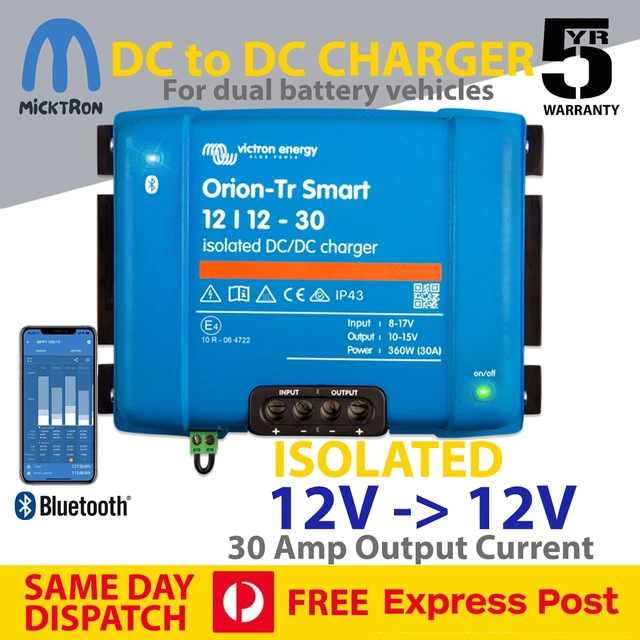 Victron Orion-Tr Smart 12/12-30A (360W) Isolated DC-DC charger - Express Post