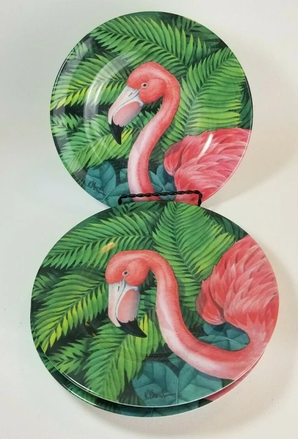 Sakura Pink Flamingo Paradise set 4 Plates 8.5" P Bryant Evolution Plastic Sakura Pink Flamingo Paradise set 4 Plates 8.5" P Bryant Evolution Plastic