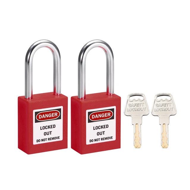 LOCKOUT TAGOUT LOCKS 1-1/2 Inch Shackle Key Alike Padlock Plastic Lock ...