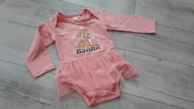 Body Strampler mit Bambi & Tüllrock langarm *° Disney baby rosa Gr. 74