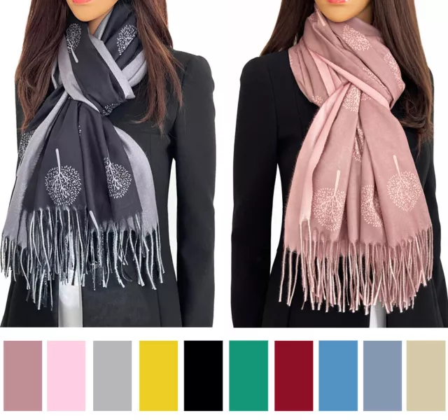 Ladies Wool Scarf Woolen Shawl Wrap Blanket Scarves Winter Pashmina Long Large
