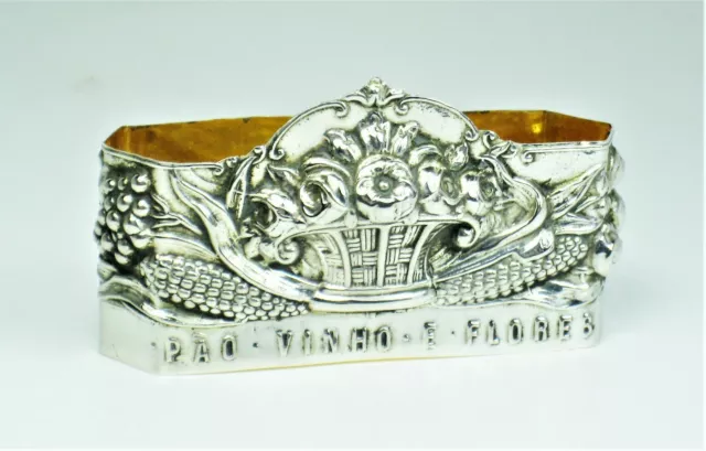 Napkin ring repousse work sterling silver – very beautiful