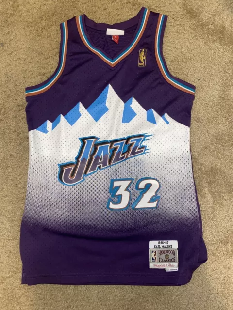 Vintage Karl Malone Utah Jazz #32 HWC Adidas Men's Small NBA  Basketball Jersey