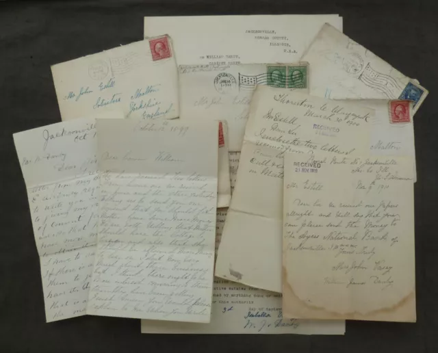 1899, Letters, Etc, Jacksonville, ILLinois, US, To- Malton, North Yorkshire